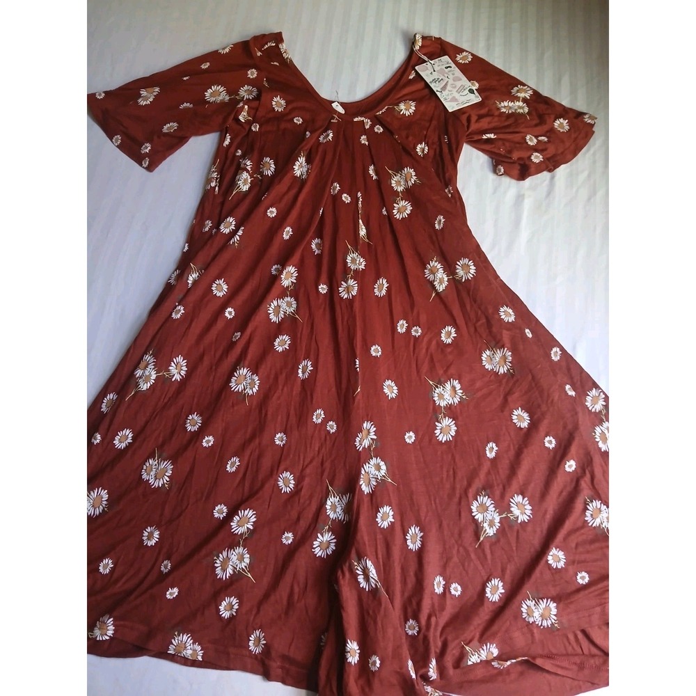 Latched Mama Rust Floral Jumpsuit